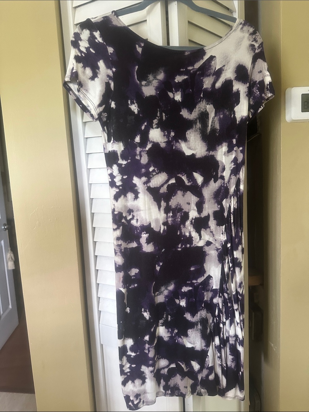 Nell Couture Black & White Tie-Dye Midi Dress